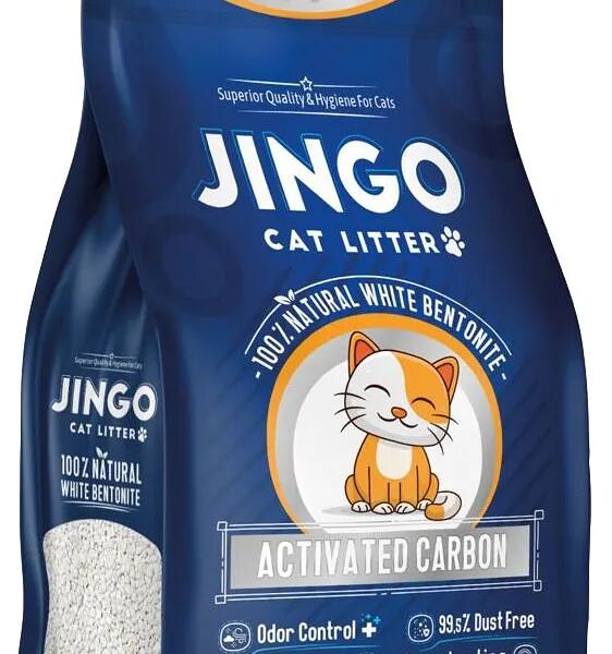 Комкующийся наполнитель Jingo Active Carbon для кошачьего туалета с активированным углем 10л