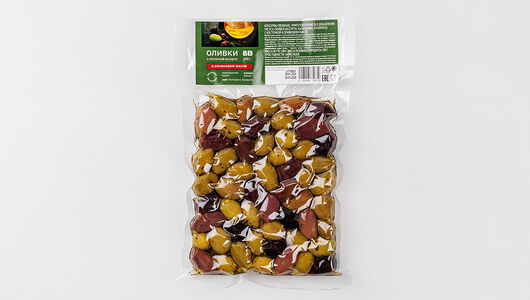 Ассорти оливок ВкусВилл с косточкой в оливковом масле (без уксуса)