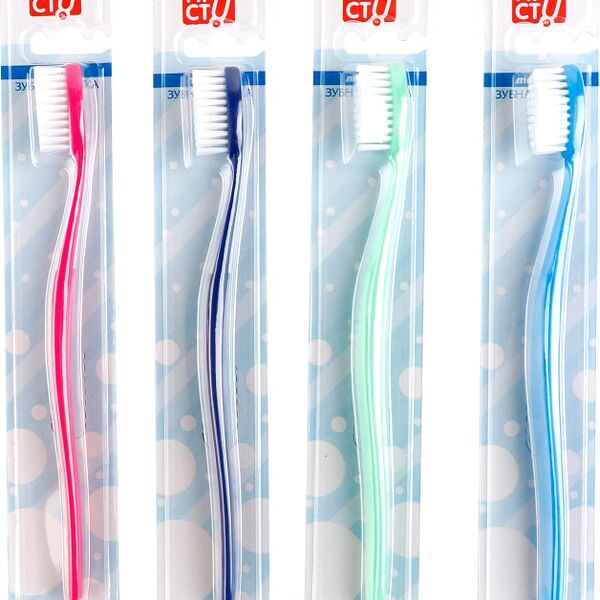 Зубная щетка Просто средней жесткости цвет в ассортименте 1 шт