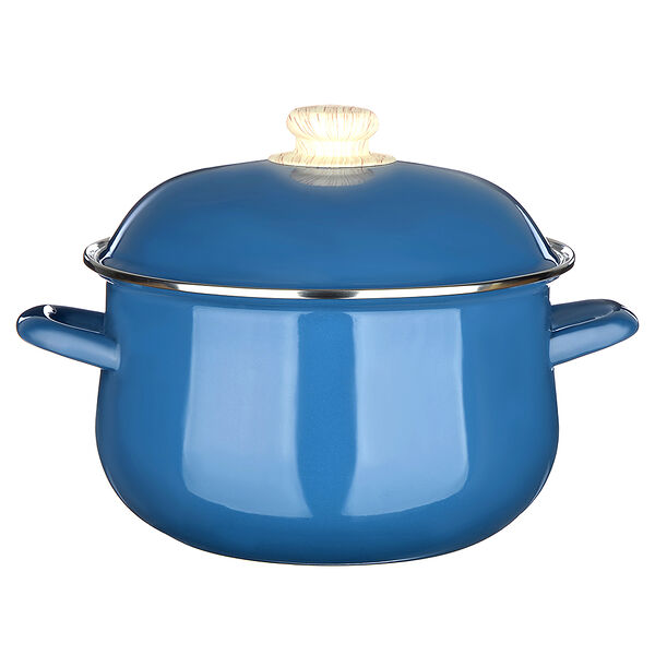 Vetta глянец кастрюля эмалированная, 22см, 3,6л, синий