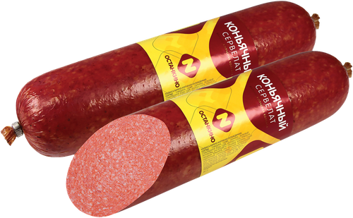 

Колбаса копчено-вареная Останкино Сервелат Коньячный, весовая