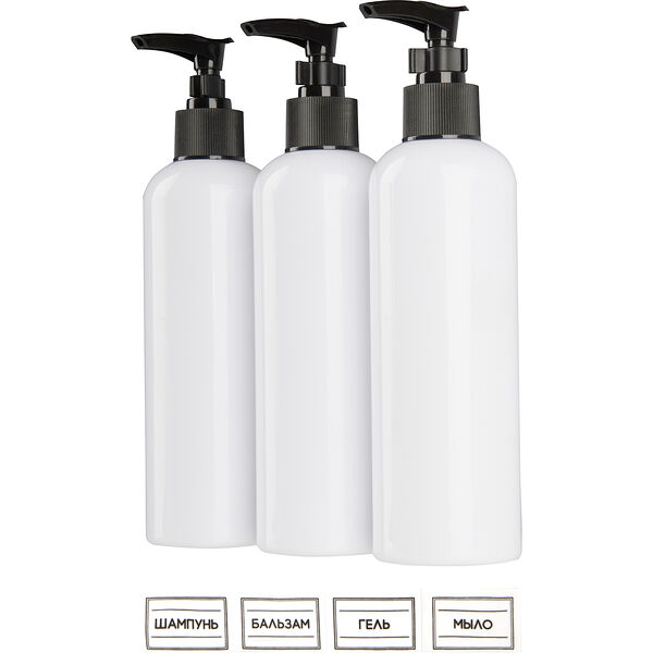 Набор дозаторов для ванной комнаты Eline, 3 шт, 250 мл