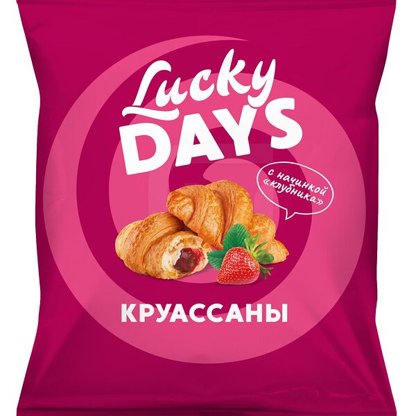 Круассаны Lucky days мини с клубникой 200 г