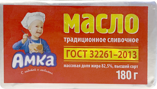 Масло сливочное Амка Традиционное 82.5%
