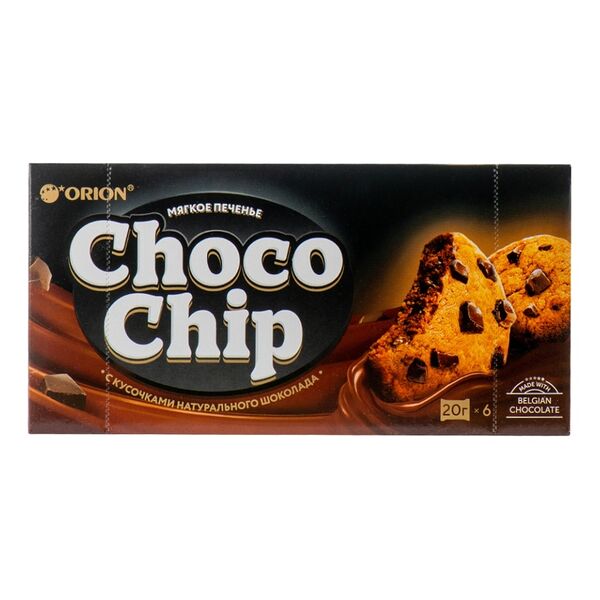 Печенье Orion Choco Chip с кусочками темного шоколада, 120 г