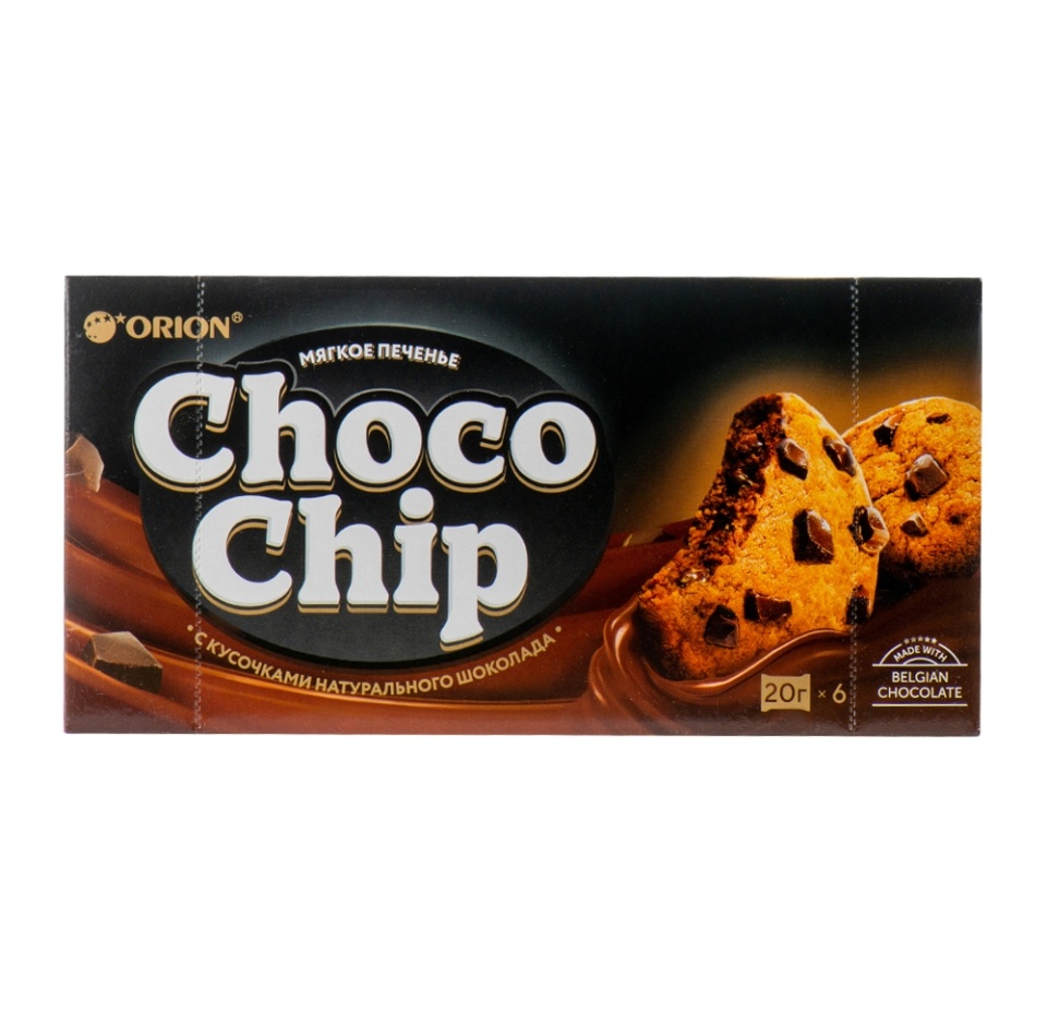 

Печенье Orion Choco Chip с кусочками темного шоколада 120 г