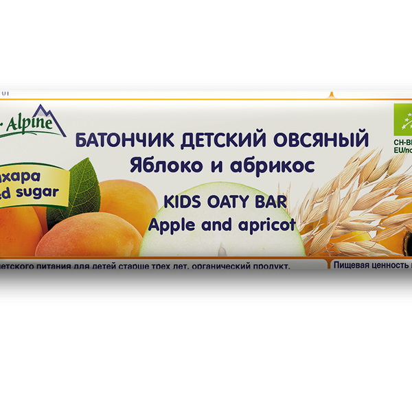 ФЛЁР АЛЬПИН Батончик детский овсяный яблоко-абрикос с 3 лет