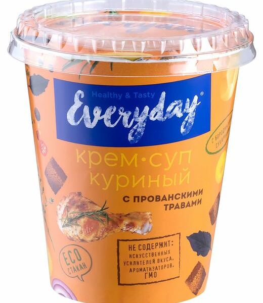 Крем-суп EVERYDAY Куриный с прованскими травами и бородинскими сухариками, 32г