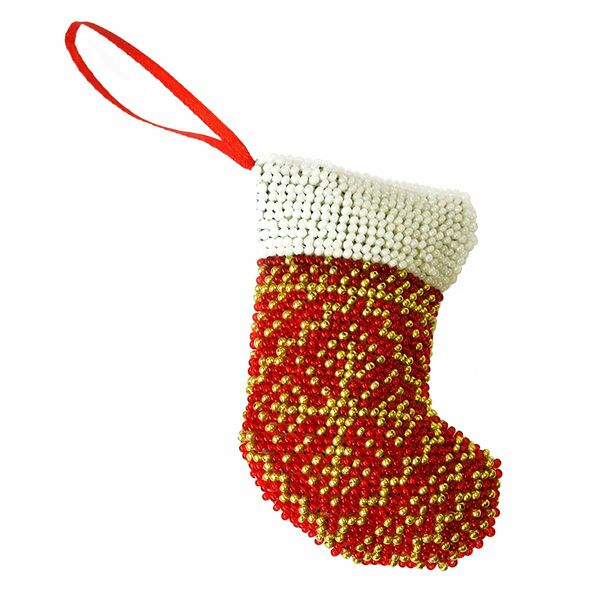 БИ-106 Набор для вышивания бисером'Созвездие'. Новогодняя игрушка 'Сапожок'9*6см