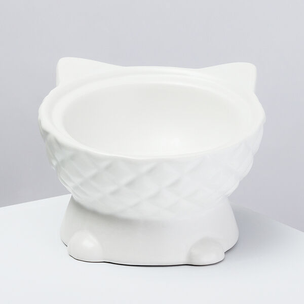 Миска для кошек Кошечка, 14,5х9,5 см, белая