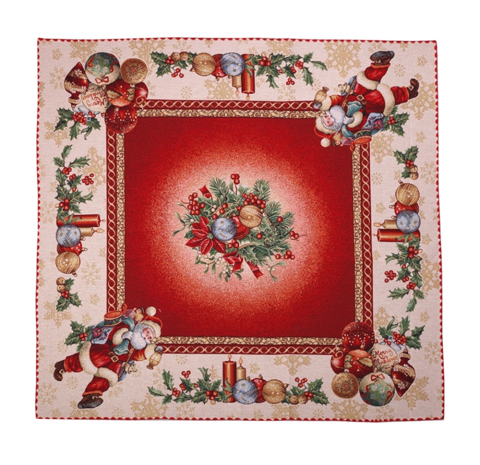 

Салфетка гобеленовая Vingi Ricami Санта Клаус в Новый год, 100х100 см