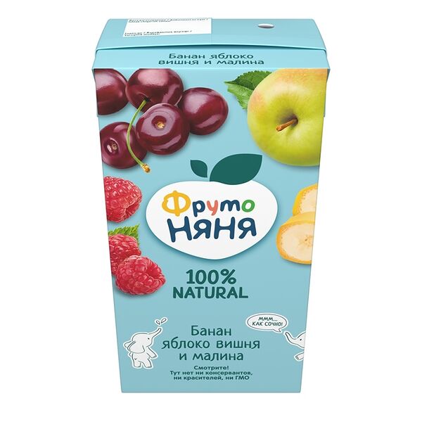Нектар ФрутоНяня банан, яблоко, вишня, малина 500мл