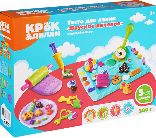 Тесто для лепки Крок&Дилли Вкусное печенье с аксессуарами, 16 предметов