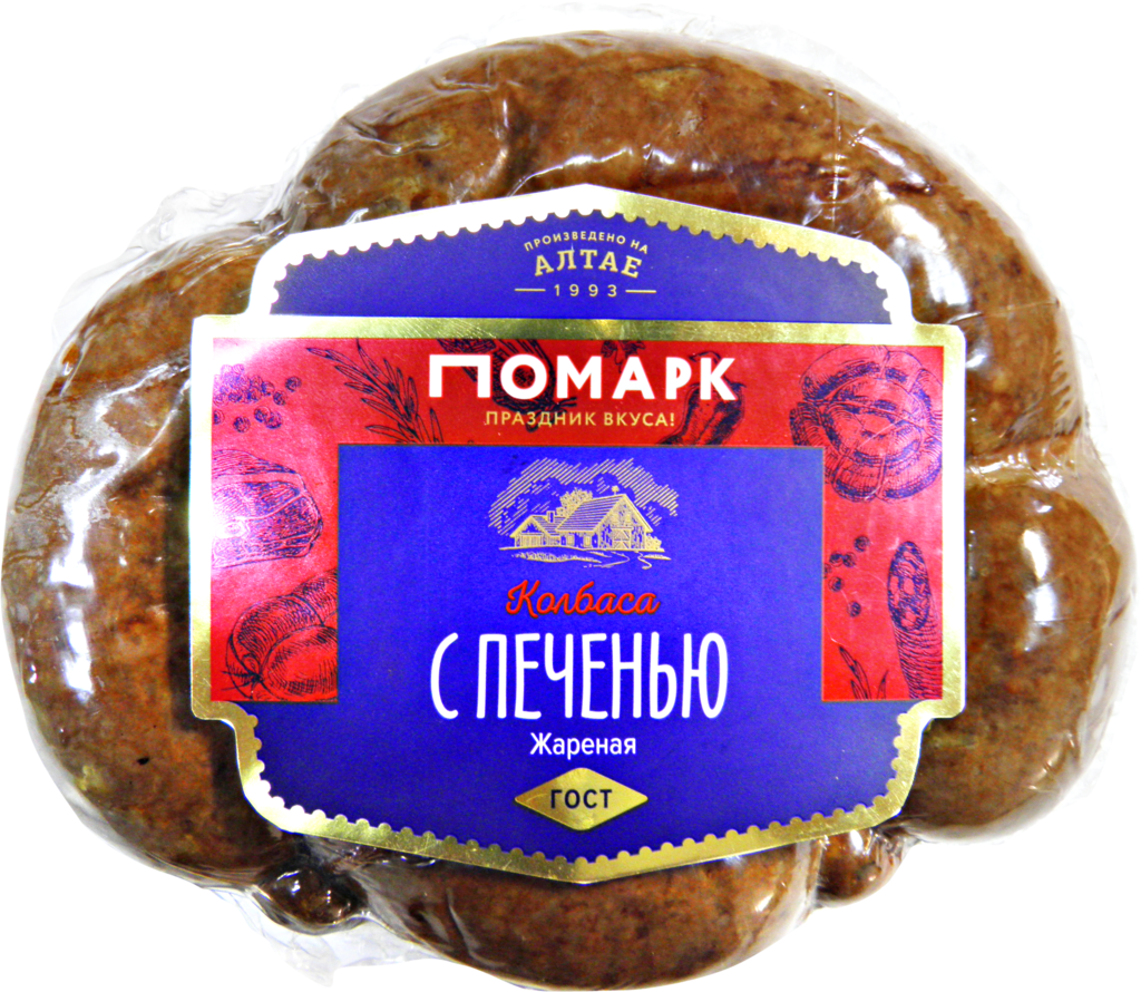 

Колбаса Помарк с печенью жареная в/у вес