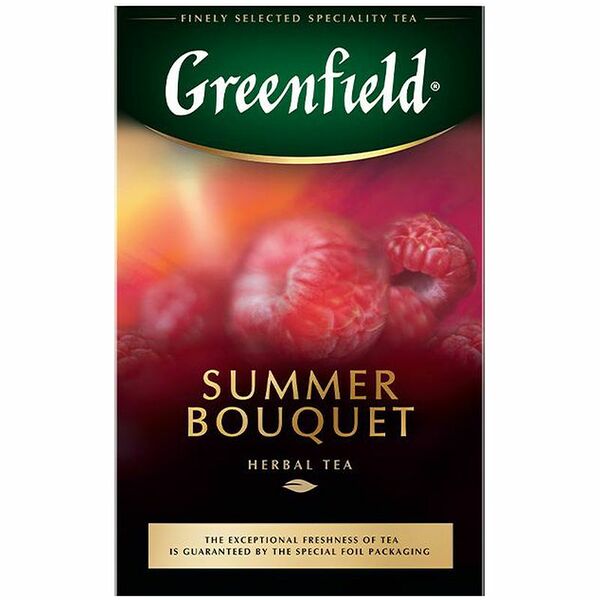 Чай Greenfield Summer Bouquet со вкусом малины травяной листовой, 100г