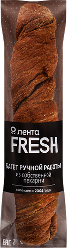 Багет ЛЕНТА FRESH Деревенский ржано-пшеничный на закваске, вес до 300 г