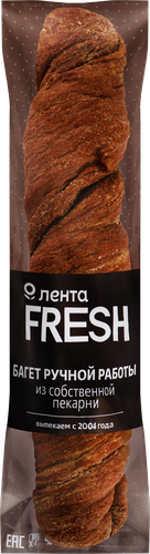 

Багет ЛЕНТА FRESH Деревенский ржано-пшеничный на закваске, вес до 300 г