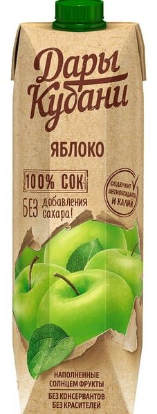 Сок Дары Кубани яблочный 950мл