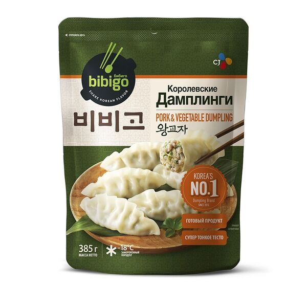 Дамплинги Bibigo Королевские замороженные свинина-овощи 385г