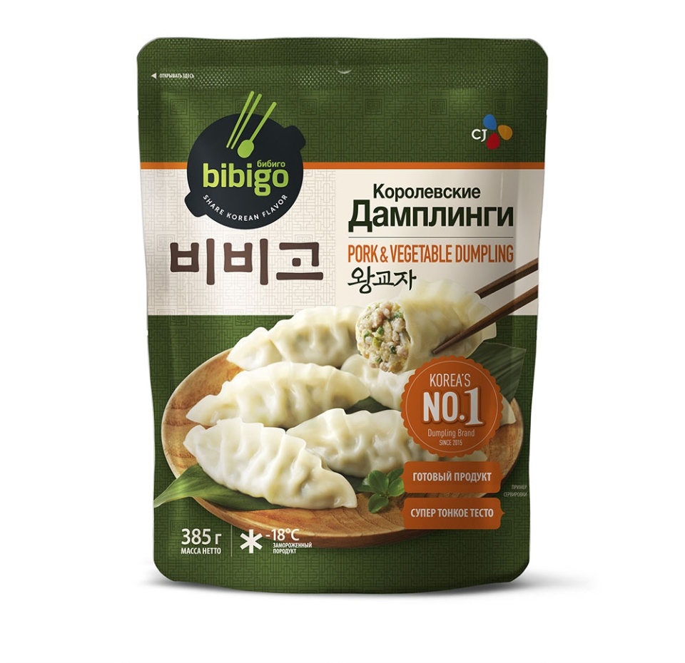 

Дамплинги Bibigo Королевские свинина и овощи 385 г