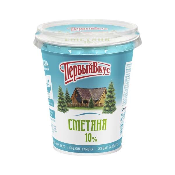 Сметана Первый Вкус 10% 300гр пл/ст