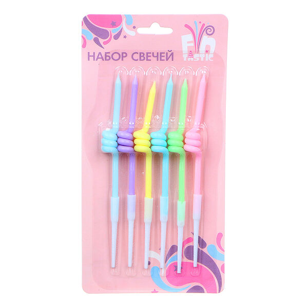 Набор свечей для торта Fntastic 12 см, парафин 6 шт.