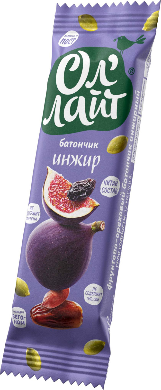 

Батончик Ол'Лайт фрукт-ореховый с инжиром, кафе 30 г