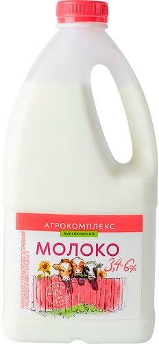 Молоко Агрокомплекс Выселковский цельное отборное питьевое пастеризованное 3.4-6%, 1.4 л