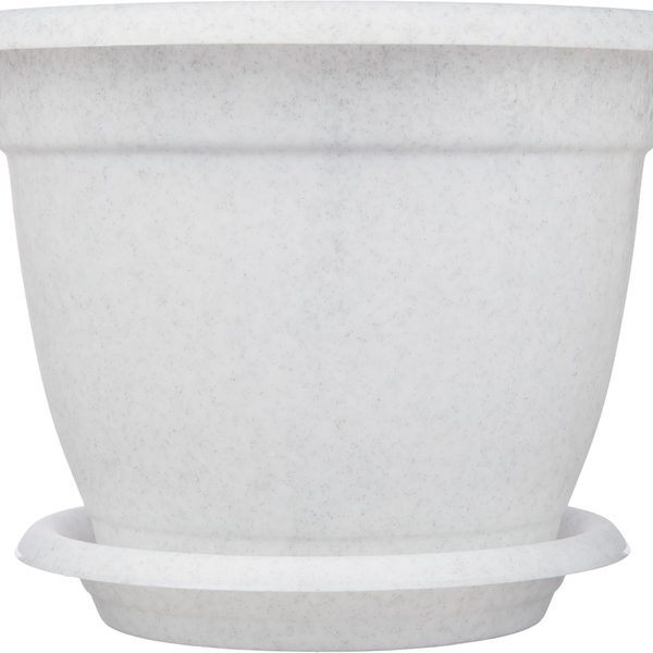 Горшок для цветов с подставкой INGREEN Борнео №4 мраморный d=210мм, 2.9л