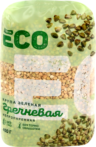 

Крупа гречневая ЛЕНТА ECO зеленая