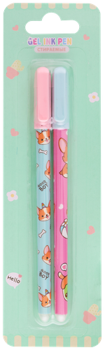 

Набор гелевых ручек ЛЕНТА KIDS Corgi, стираемые, синий, 2шт