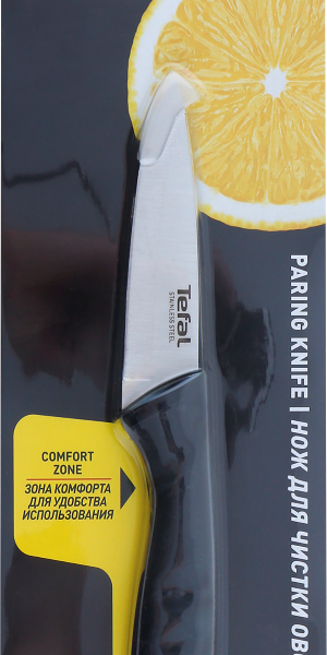 Нож для чистки овощей TEFAL Reliance 9см, нержавеющая сталь, пластик