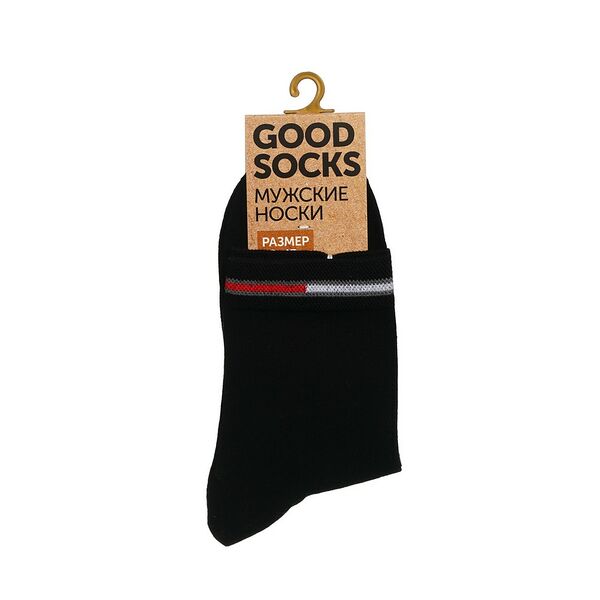 Мужские однотонные носки Good Socks Цветная полоска Черный р.39-43