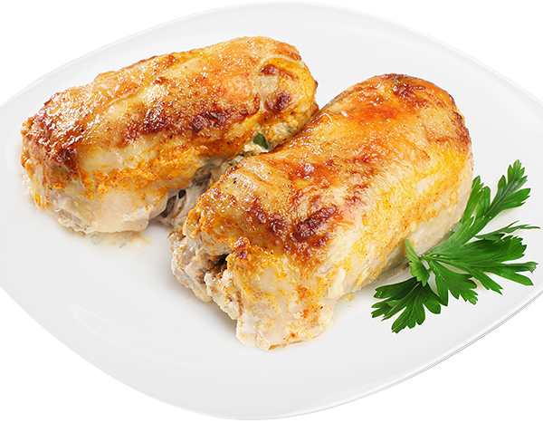 Рулетики Торговая площадь куриные с грибами запеченные
