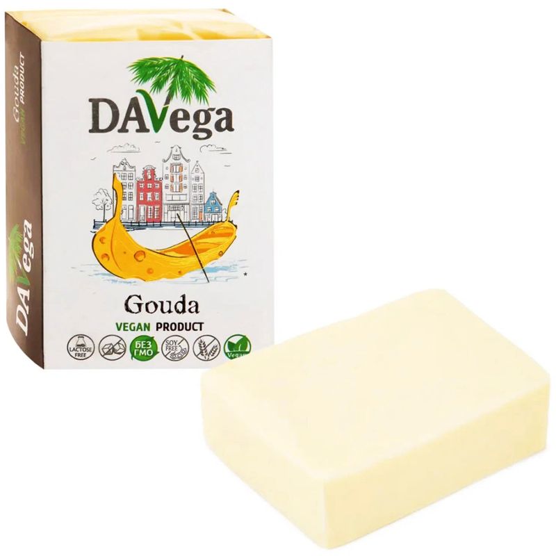 

Продукт Davega веганский на основе кокосового масла с ароматом сыра Гауда 200 г