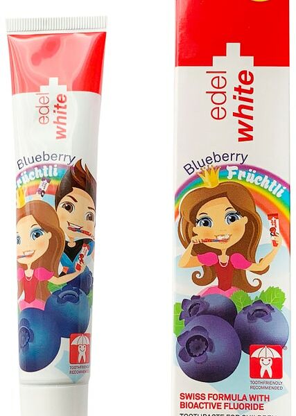 Зубная паста детская Edel+White Fruchtli Blueberry со вкусом голубики 50мл
