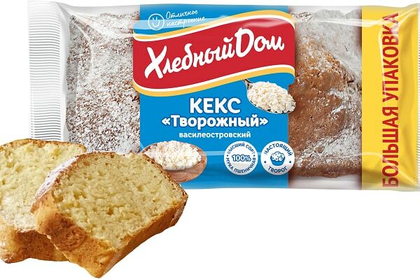 Кекс Хлебный Дом Василеостровский творожный 400г