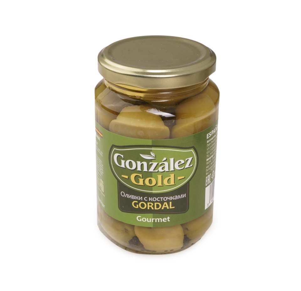 

Оливки Gonzalez Gold зеленые с косточками гордаль 350 г