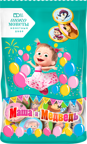 Мешочек с шоколадными монетами Маша и Медведь