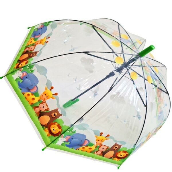 Зонт детский, трость, полуавтомат, в  ассортименте