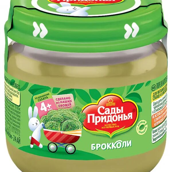 Пюре Сады Придонья Брокколи с 4 месяцев, 80 г