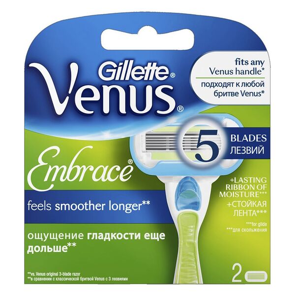 Кассеты сменные Venus Embrace, Gillette, 2 шт., США