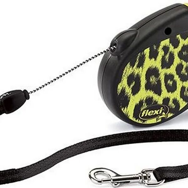 Поводок-рулетка Safari трос S 5m 12 kg yellow Leopard