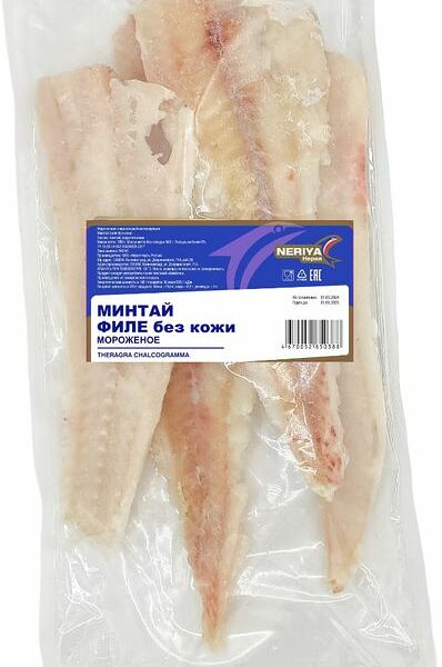 Минтай Neriya филе без кожи мороженый, 700г