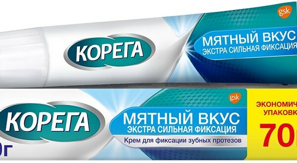 Крем для фиксации зубных протезов Корега Экстра сильный Мятный 70г
