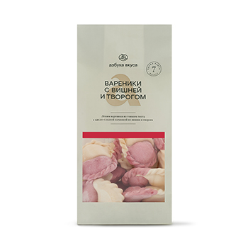 

Вареники Азбука вкуса с вишней и творогом, Россия 500 г