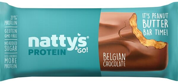 Шоколадный батончик Nattys&Go Protein в молочном шоколаде с арахисовой пастой 45г