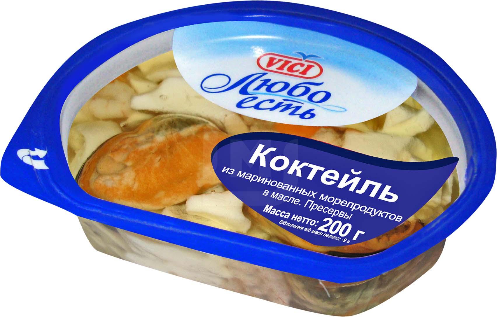 

Коктейль Vici Любо есть из морепродуктов в масле