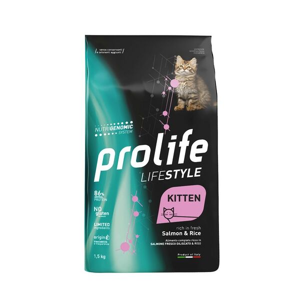 Корм для котят PROLIFE лосось с рисом сух. 1,5кг