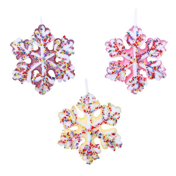 Сноу бум подвеска декоративная в виде снежинки, 15x3,5x15 см, ассортимент